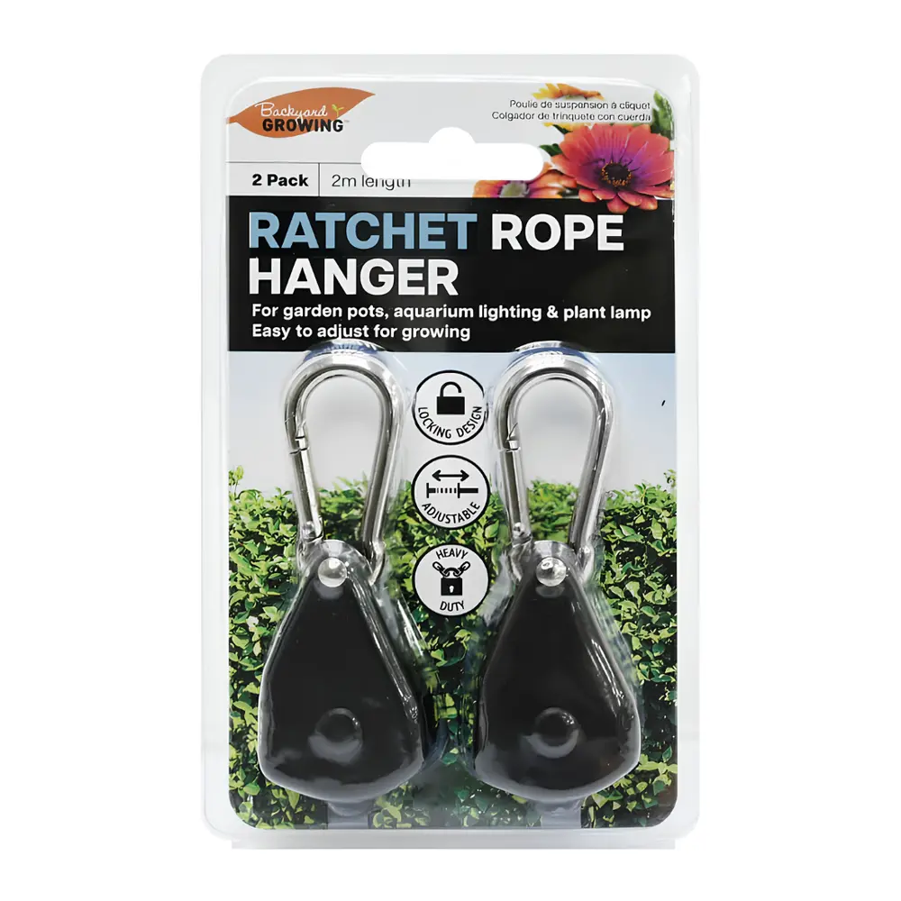 Móc Dây Treo Chậu Cây, Backyard Growing, Ratchet Rope Hanger, 2 Cái (2m) - UNCLE BILLS