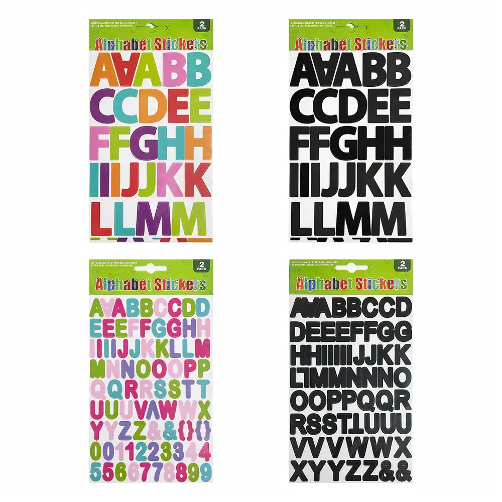 Hình Dán Chữ Cái (Nhiều Mẫu), Alphabet Stickers, 2 Tờ - UNCLE BILLS