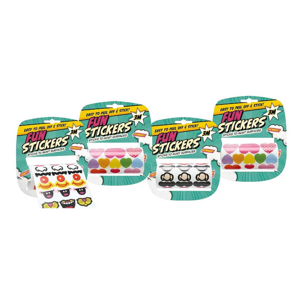 Cuộn Hình Dán Vui Nhộn (Nhiều Mẫu), Fun Stickers on a Roll (3m) - UNCLE BILLS