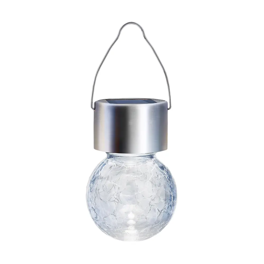Đèn Treo Năng Lượng Mặt Trời Chuôi Thép Không Gỉ, Backyard Growing, Stainless Steel Solar Hanging Light Ball (6cm) - UNCLE BILLS