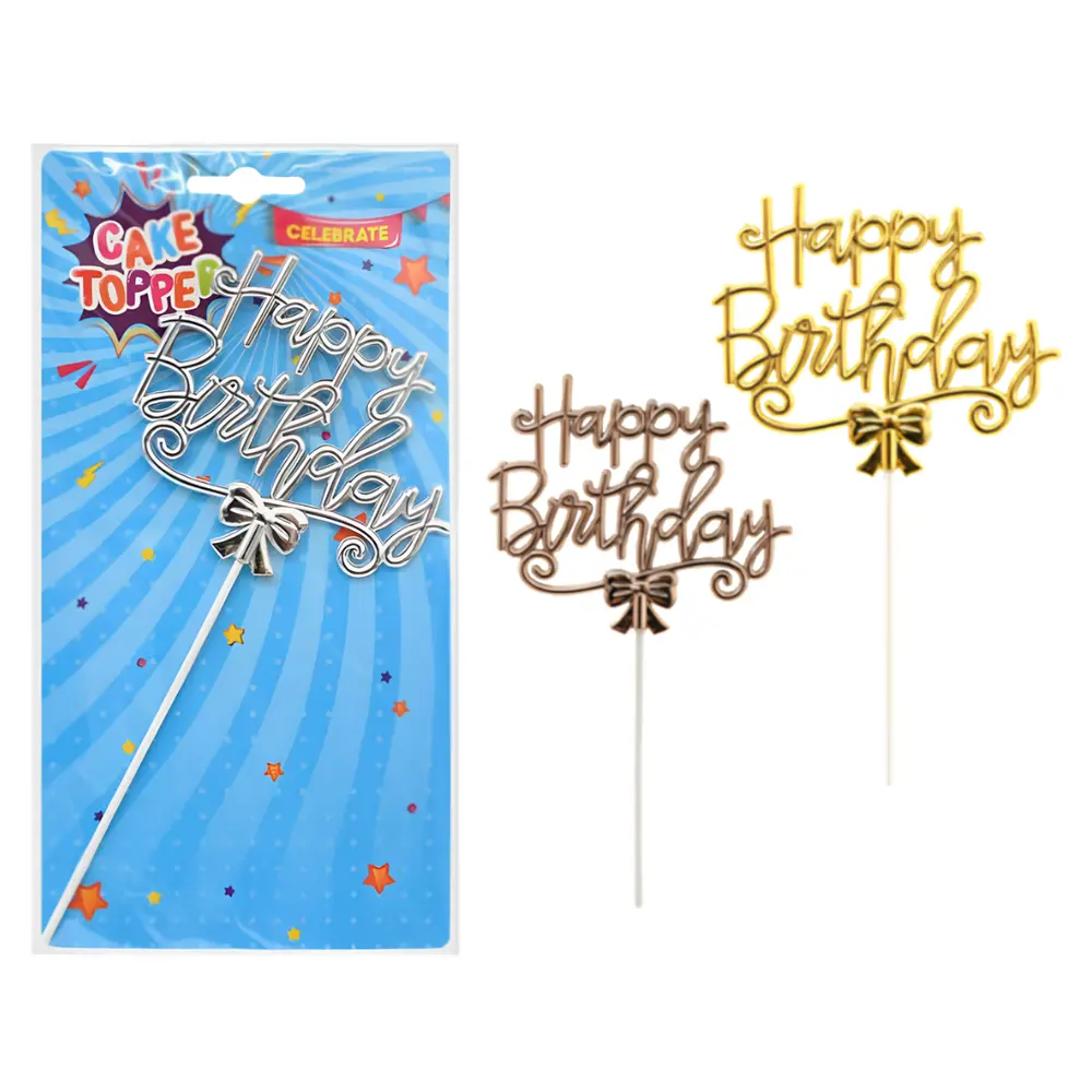 Que Cắm Trang Trí Bánh Sinh Nhật (Nhiều Mẫu), Happy Birthday Cake Topper (11 x 20cm) - UNCLE BILLS