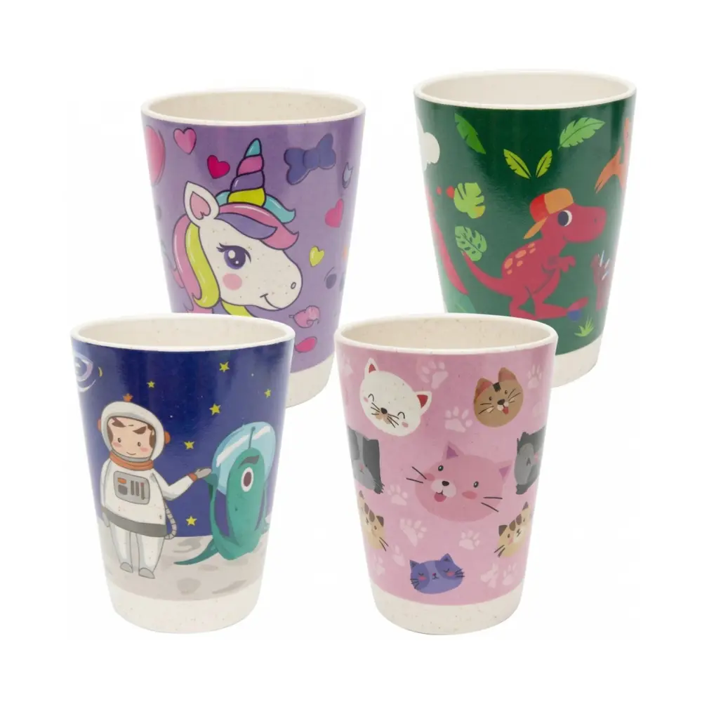 Ly Uống Nước Thân Thiện Môi Trường Cho Bé (Nhiều Mẫu), Bamboo Fibre Melamine Kids Cup (7 x 9.8cm) - UNCLE BILLS