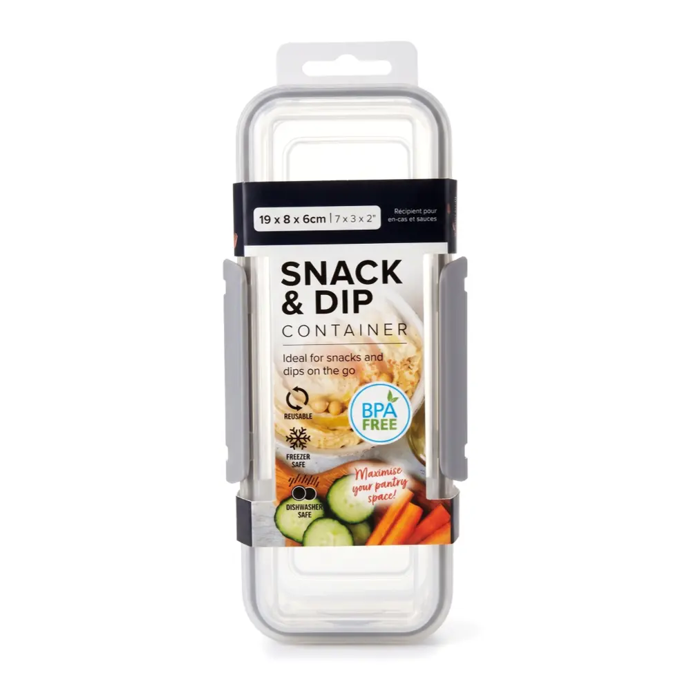 Hộp Nhựa Đựng Thực Phẩm, Snack & Dip Container, BPA Free (19 x 8 x 6cm) - UNCLE BILLS