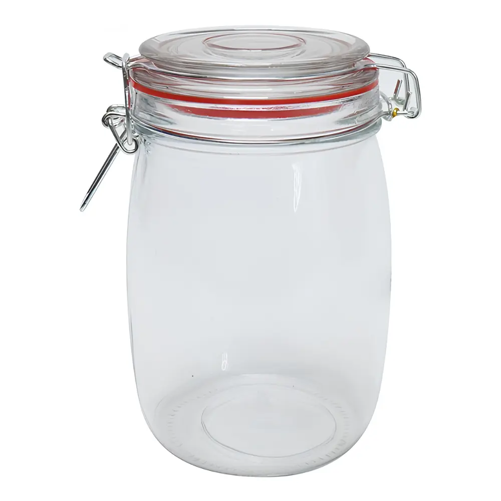 Hũ Thủy Tinh Nắp Gài, Glass Storage Jar with Clip Lid (1000ml) - UNCLE BILLS