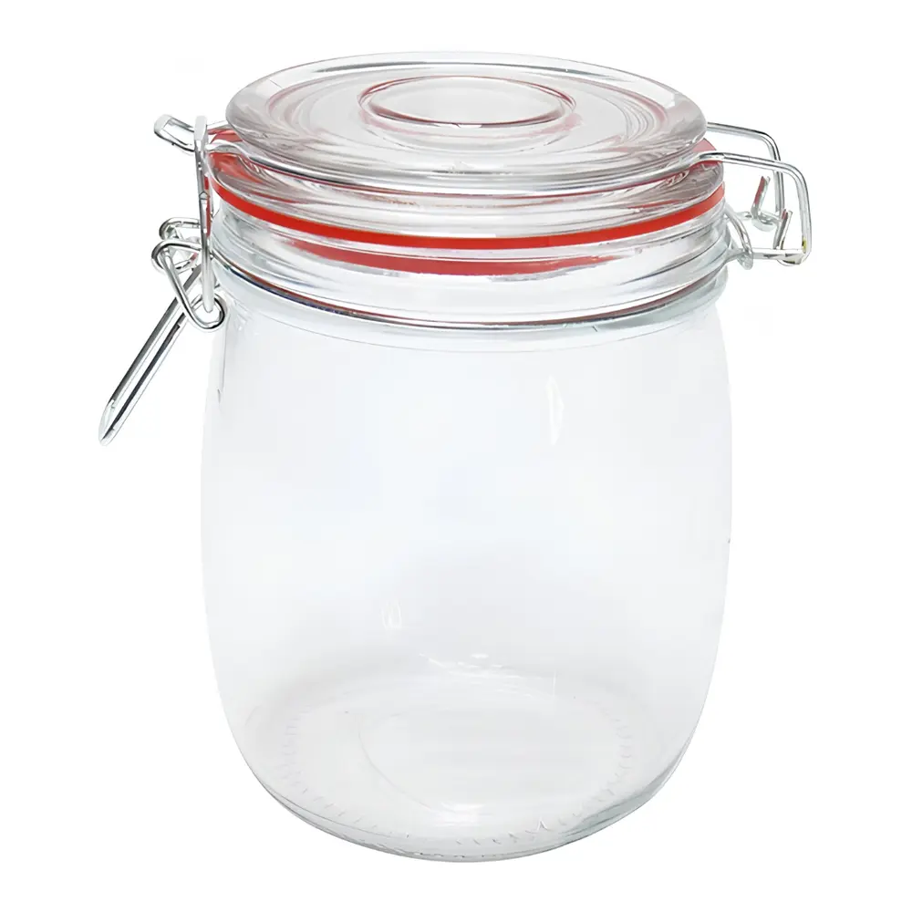 Hũ Thủy Tinh Nắp Gài, Glass Storage Jar with Clip Lid (800ml) - UNCLE BILLS