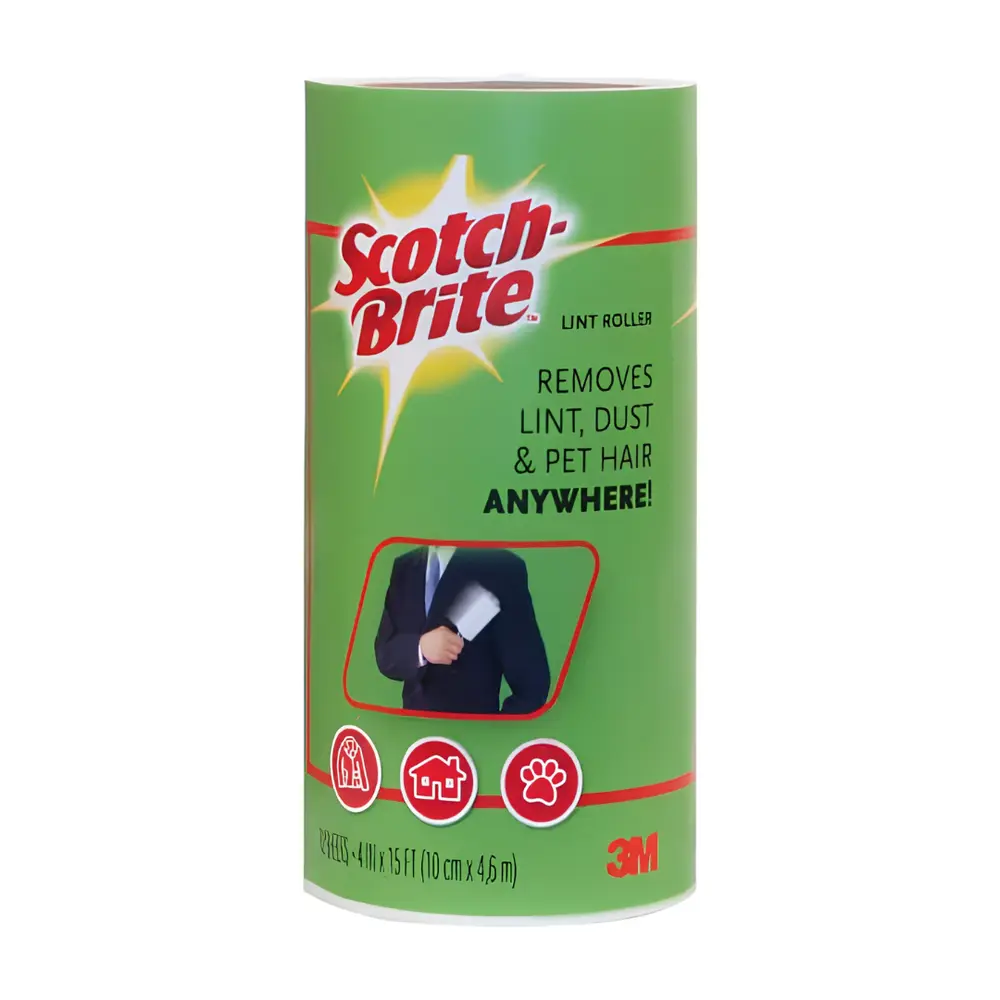 Lõi Thay Thế Cây Lăn Bụi & Lông Thú Cưng, Scotch-Brite, Dust & Pet Hair Roller, Refill Roll, 30 Tờ (10cm x 4.6m) - 3M