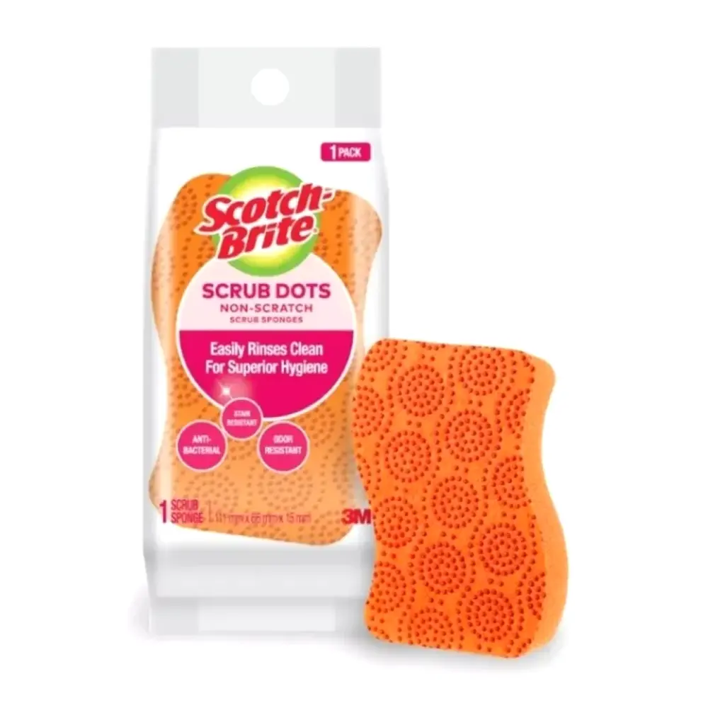 Miếng Rửa Chén Hạt Nổi Chống Trầy Xước, Scotch-Brite, Scrub Dots Non-Scratch Scrub Sponge (114 x 80 x 26mm) - 3M