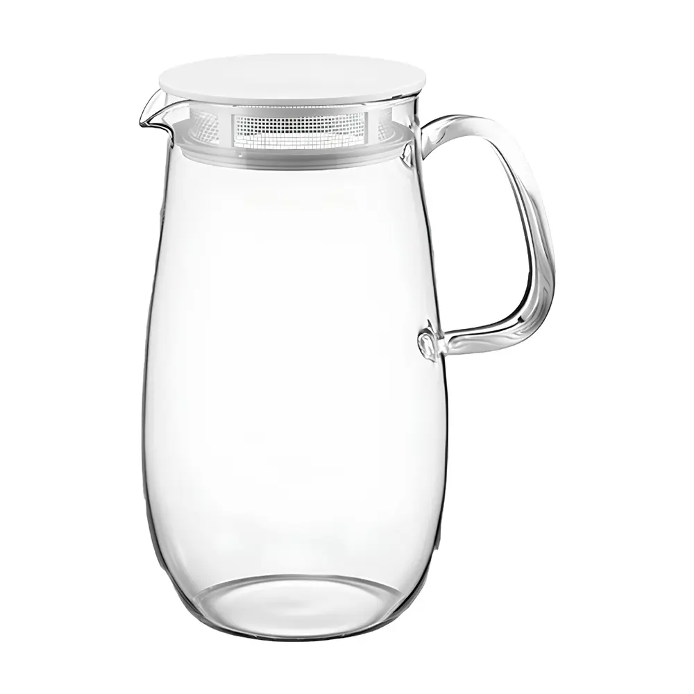 Bình Thủy Tinh Pha Trà Chịu Nhiệt Kèm Nắp Lưới Lọc, Easy Microwave Barley Tea Pot Mugichan, XMP-1000-DGR (1000ml) - HARIO
