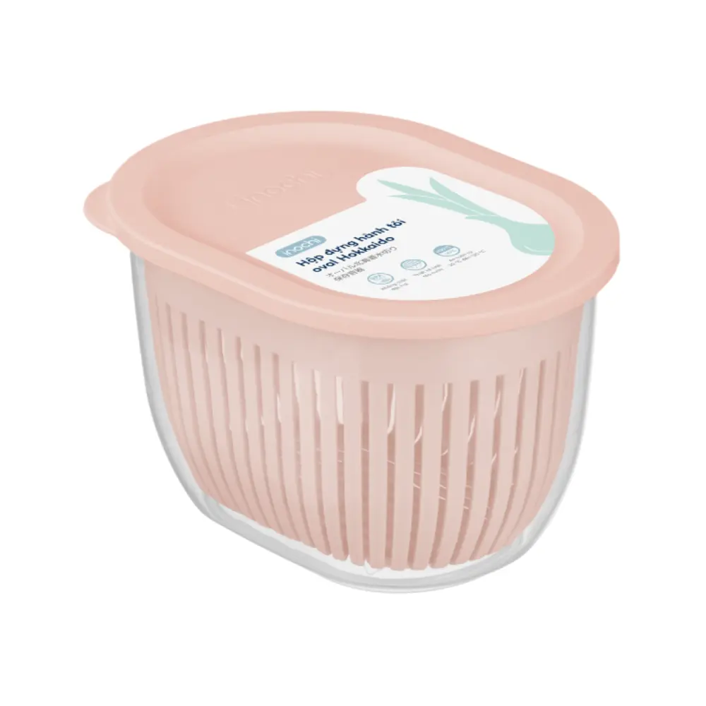 Hộp Đựng Hành Tỏi Bầu Dục, Hokkaido Oval Onion & Garlic Container (147 x 106 x 92mm) - INOCHI