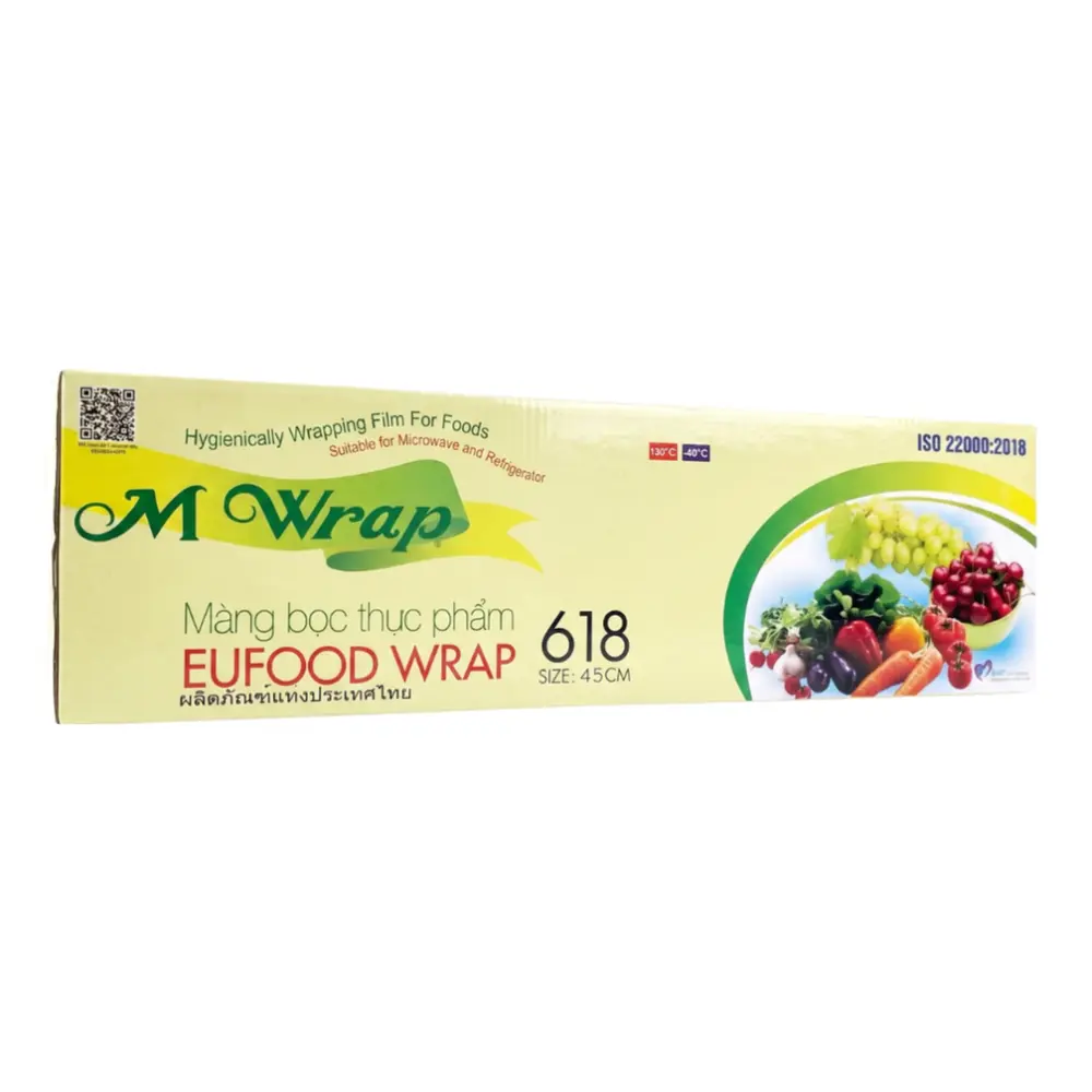 Màng Bọc Thực Phẩm, M Wrap 618, Suitable for Microwave (45cm x 500m) - EUFOOD