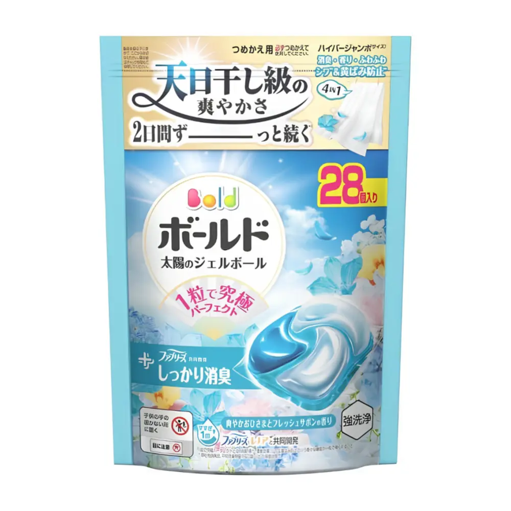 Viên Giặt Xả Hoa Xanh Ngọc, Bold, 4 in 1 Laundry Detergent Pods, Blue Flowers, 28 Viên (497g) - P & G