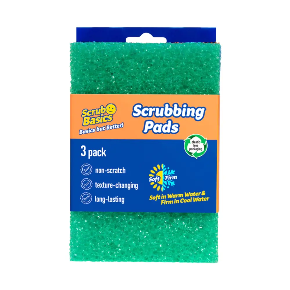 Miếng Chà Rửa Chống Trầy, Scrub Basics, Scrubbing Pads, 3 Miếng (10 x 3.3 x 15cm) - SCRUB DADDY