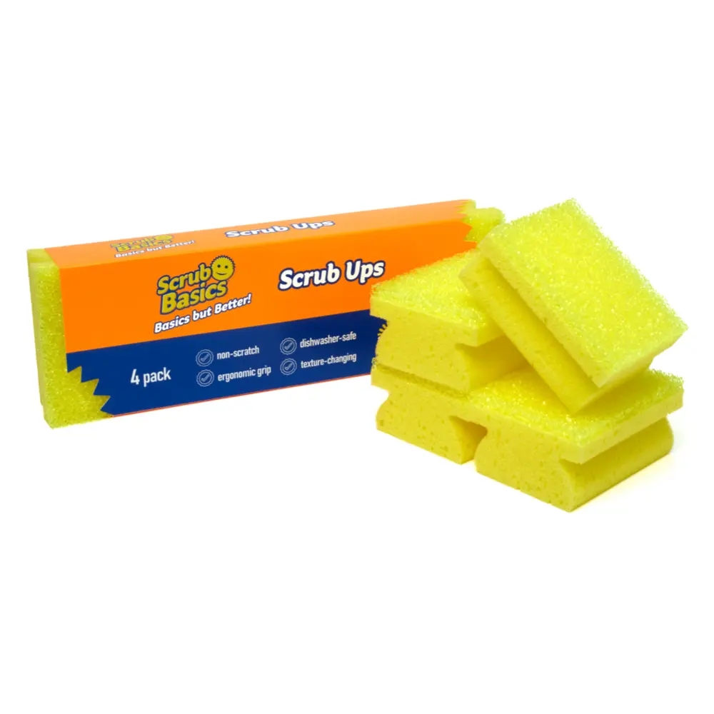 Miếng Chà Rửa Chống Trầy, Scrub Basics, Scrub Ups, 4 Miếng (26 x 4 x 8cm) - SCRUB DADDY