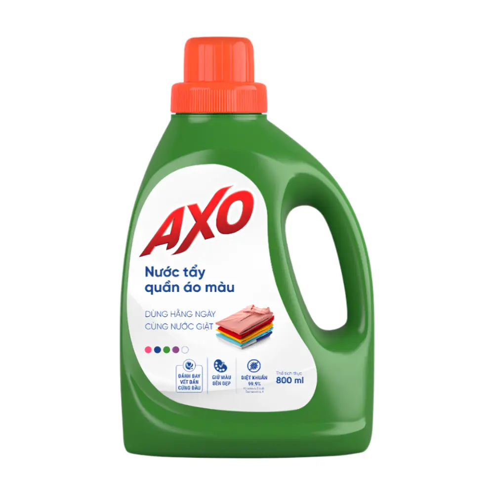 Nước Tẩy Quần Áo Màu Hương Thông Xanh, Color-Safe Liquid Bleach, Green Pine (800ml) - AXO