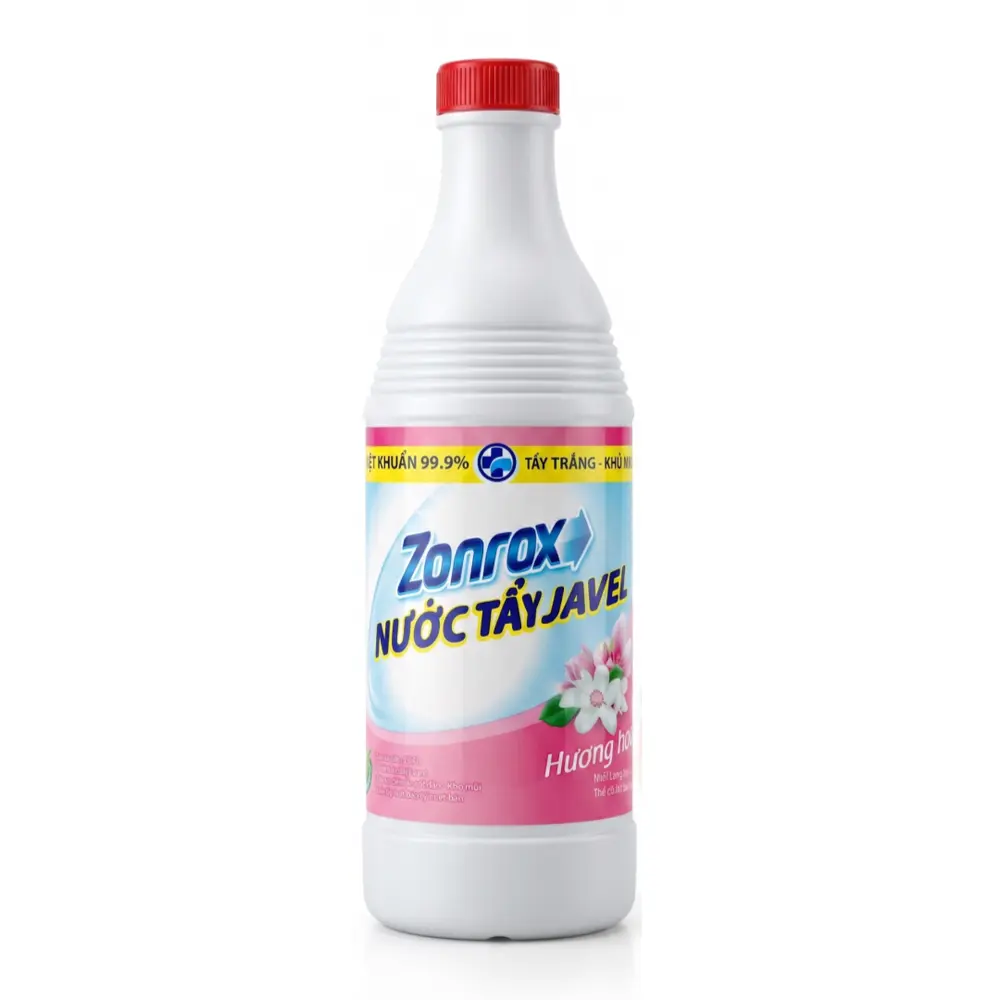 Nước Tẩy Javel Diệt Khuẩn Khử Mùi Hương Hoa, Javel Bleach, Floral Scent (500ml) - ZONROX