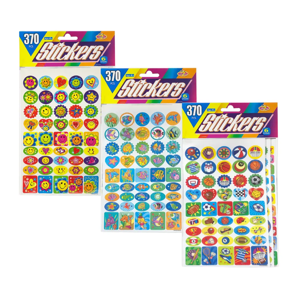 Hình Dán Lớn (Nhiều Mẫu), Mega Sticker Sheet Set, 6 Tờ, 370 Hình - UNCLE BILLS