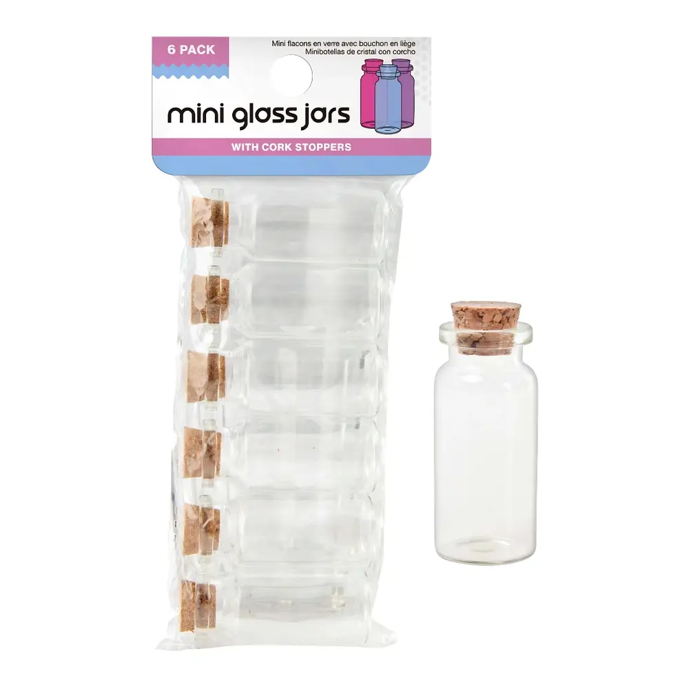 Lọ Thủy Tinh Nhỏ, Mini Glass Jars with Cork Stoppers, 6 Chai - UNCLE BILLS