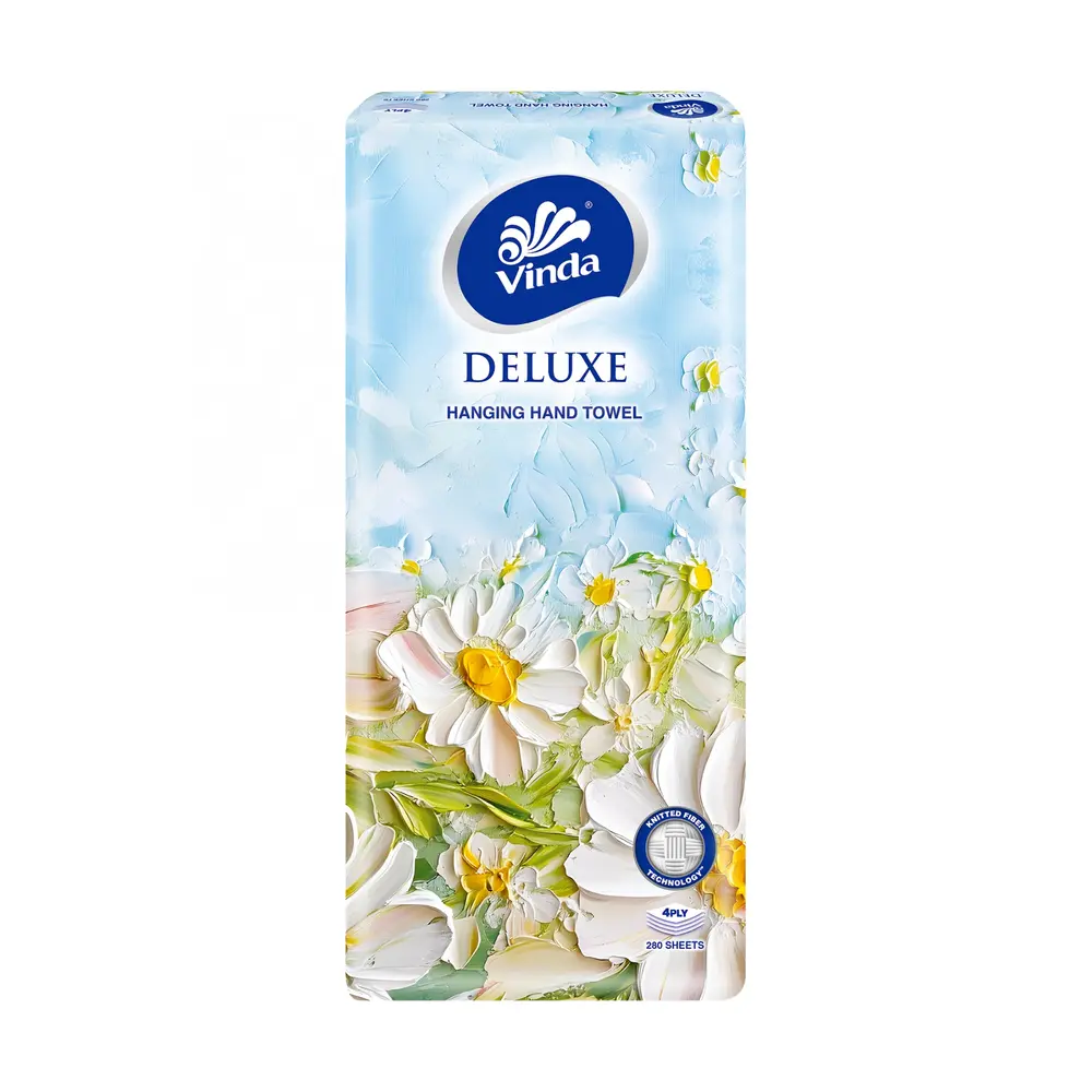 Khăn Giấy Treo Tường 4 Lớp, Deluxe, Hanging Hand Towel, 280 Tờ (144 x 175mm) - VINDA