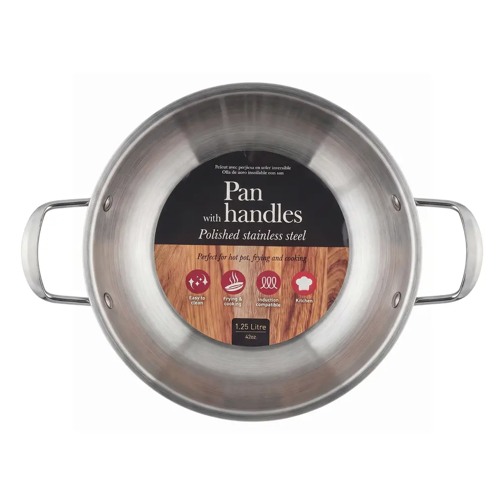 Chảo Inox Có Tay Cầm, Induction Pan with Handles, 1.25L (20cm) - UNCLE BILLS