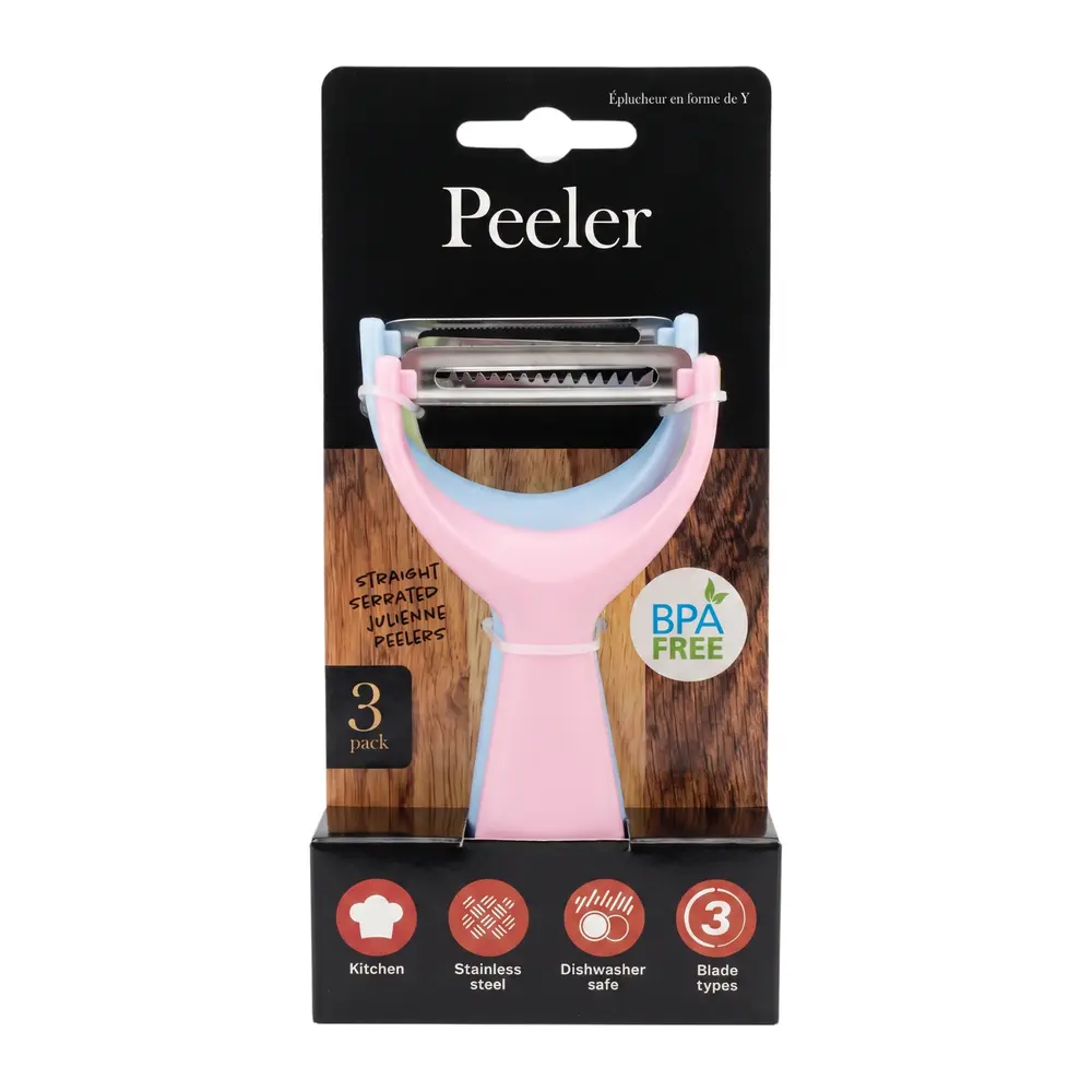 Dao Gọt Vỏ 3 Loại, Stainless Steel Y-Shape Peeler, Straight, Serrated & Julienne Peelers - UNCLE BILLS