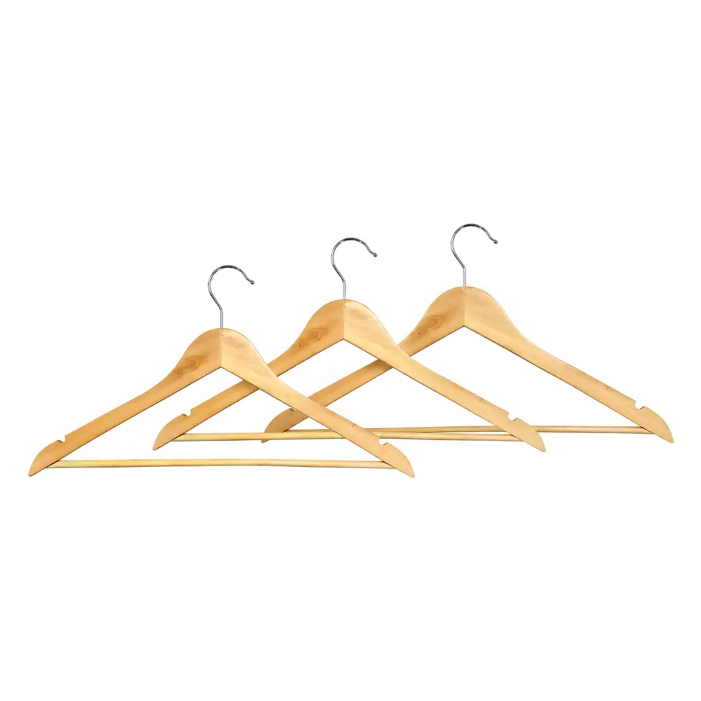 Móc Gỗ Treo Áo Khoác, Wooden Coat Hanger, 3 Cái - UNCLE BILLS