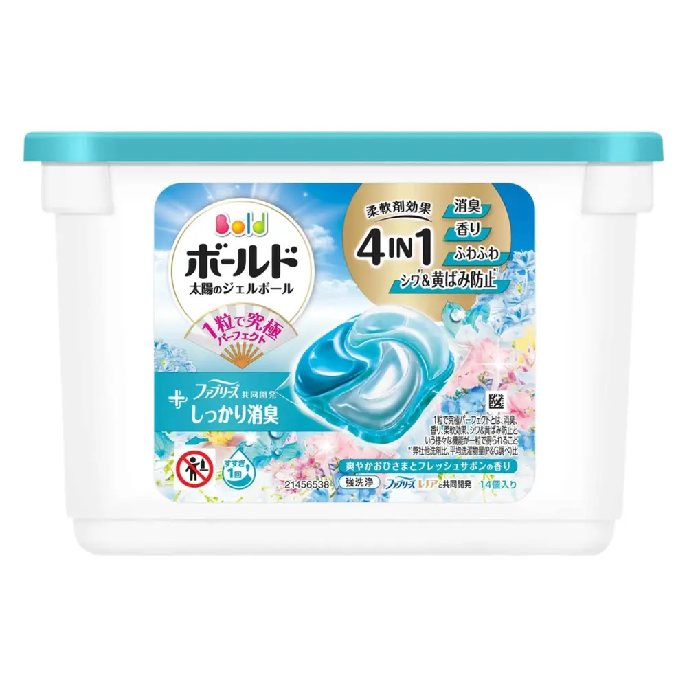 Viên Giặt Xả Hoa Xanh Ngọc, Bold, 4D Laundry Detergent Pods, Sunshine & Fresh Soap Scent, 14 Viên (249g) - P & G