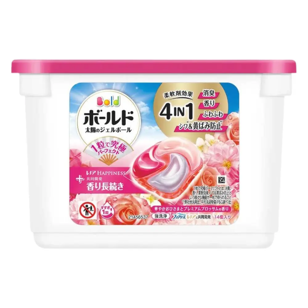Viên Giặt Xả Hoa Hồng, Bold, 4D Laundry Detergent Pods, Sunshine & Premium Blossom Scent, 14 Viên (249g) - P & G