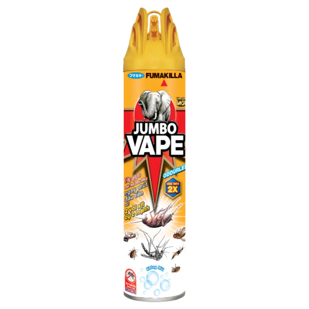 Bình Xịt Côn Trùng Không Mùi, Jumbo Vape, Multi Insect Killer Spray, Odourless (600ml) - FUMAKILLA