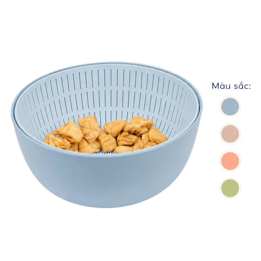 Bộ Thau Rổ Đa Năng, Yoko Multi-Purpose Bowl & Colander, 23cm (233 x 233 x 107mm) - INOCHI