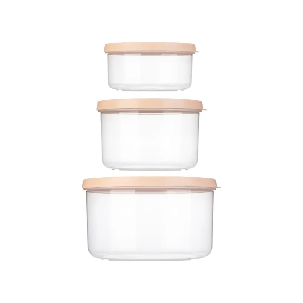Bộ 3 Hộp Thực Phẩm Tròn, Hokkaido Round Food Storage Container (500ml, 1000ml, 2000ml) - INOCHI
