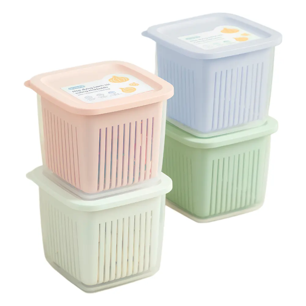 Hộp Đựng Hành Tỏi Vuông, Hokkaido Square Onion & Garlic Container (106 x 106 x 92mm) - INOCHI