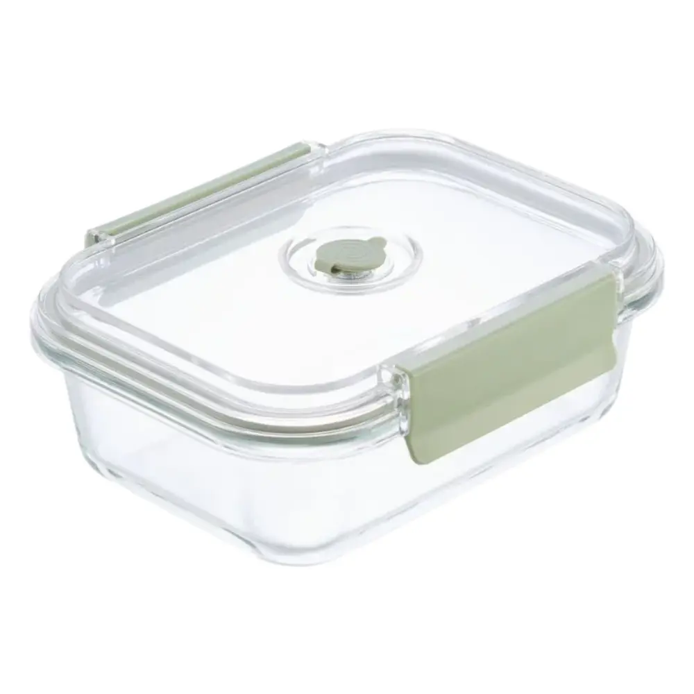 Hộp Thủy Tinh Chữ Nhật, Nikko Valve Rectangle Glass Storage Container, 370ml (152 x 110 x 64mm) - INOCHI