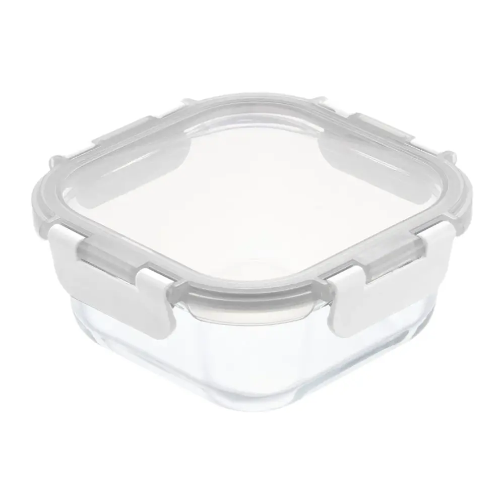 Hộp Thủy Tinh Vuông, Nikko Pure Square Glass Storage Container, 520ml (140 x 140 x 63mm) - INOCHI