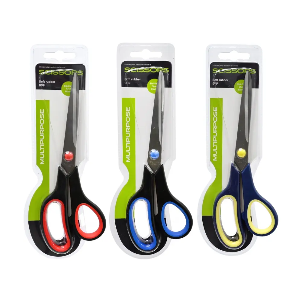 Kéo Lớn Có Tay Cầm Bằng Cao Su (Nhiều Mẫu), Multipurpose Scissors with Soft Rubber Grip, Large - UNCLE BILLS