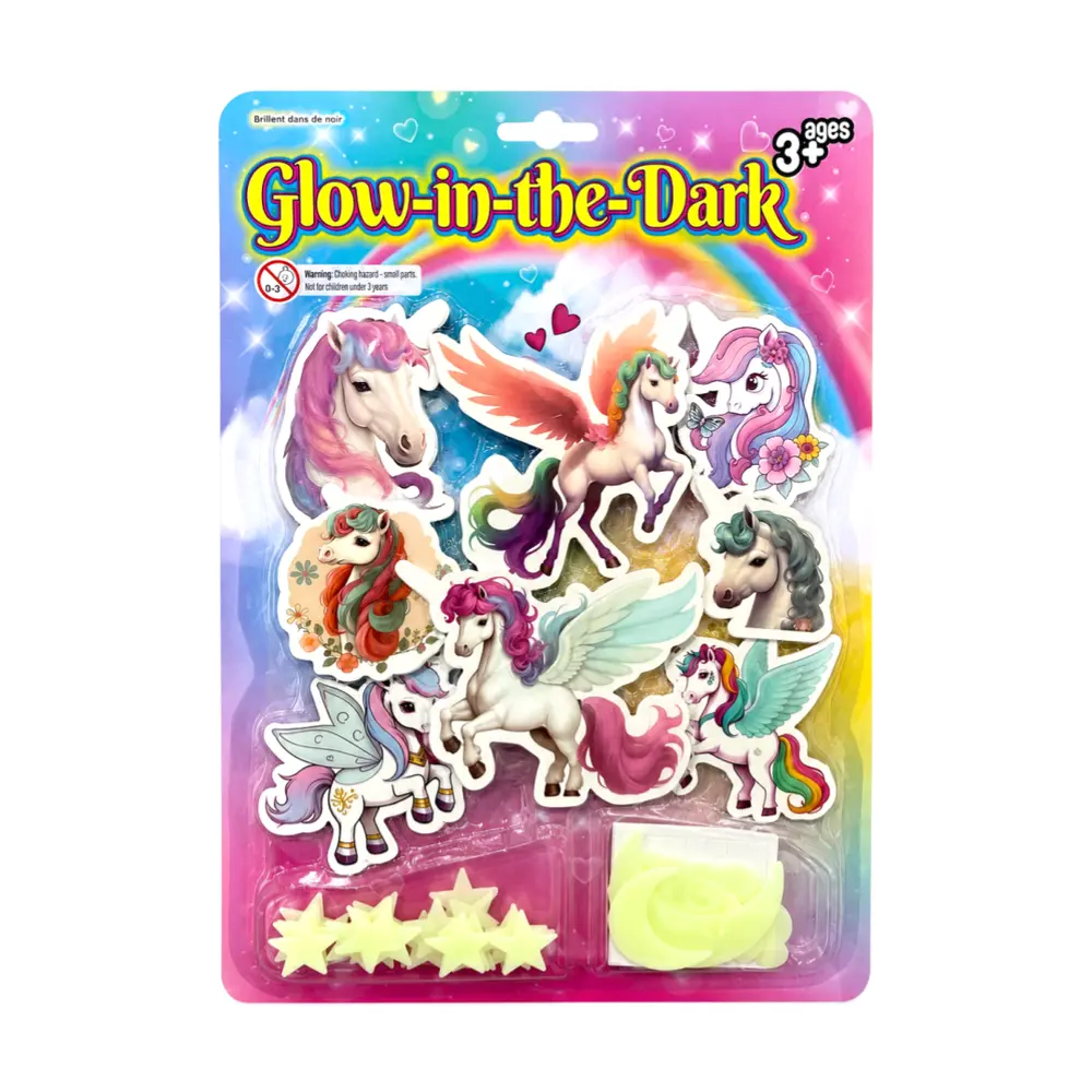 Hình Dán Kỳ Lân & Khủng Long Phát Sáng, Glow in The Dark Unicorn & Dinosaur Stickers - UNCLE BILLS