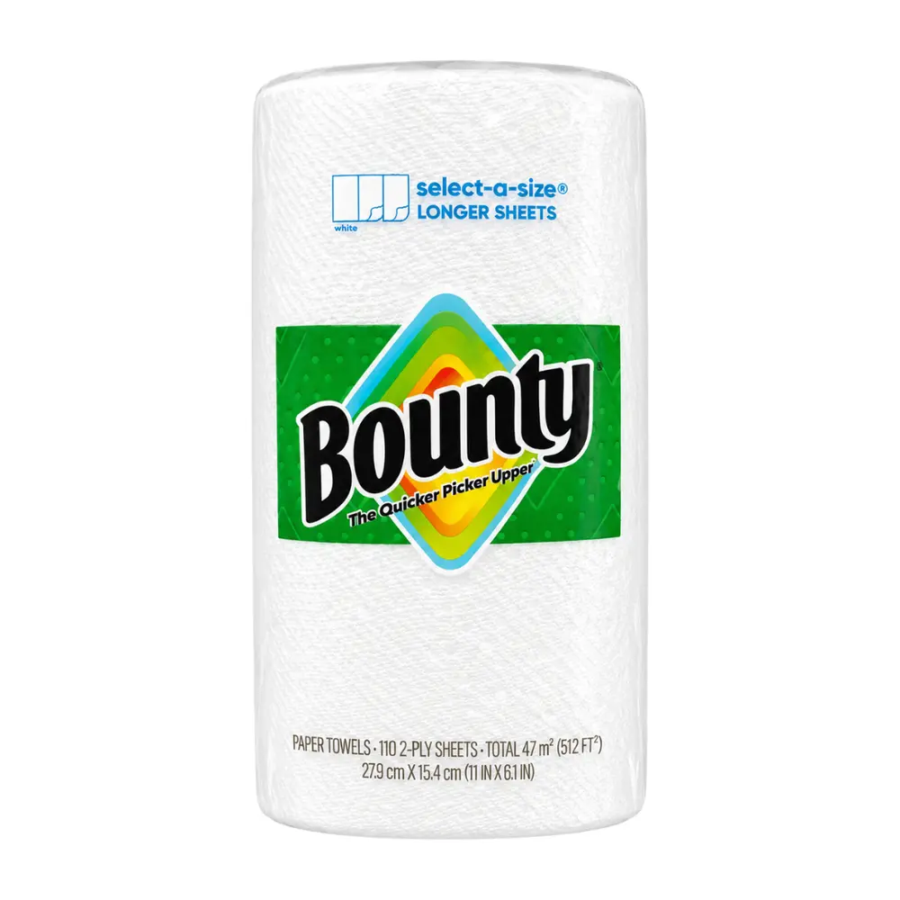Khăn Giấy Bếp 2 Lớp, Kitchen Paper Towels, 100 Tờ (27.9 x 15.4cm) - BOUNTY