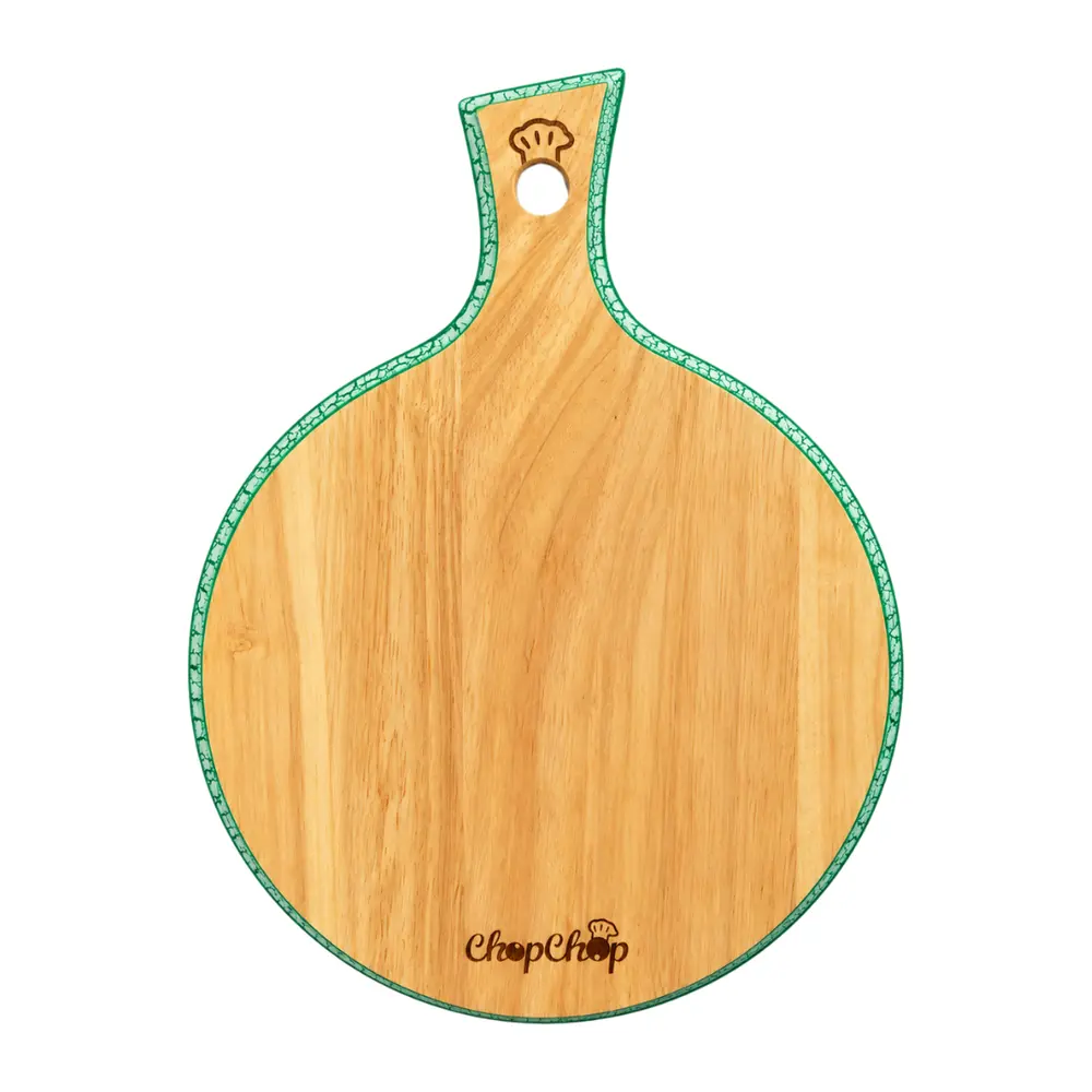 Thớt Tròn Tay Cầm Sắc Màu, Colored-Edge Round Cutting Board with Handle (29.5 x 22 x 1.5cm) - GO DUC THANH