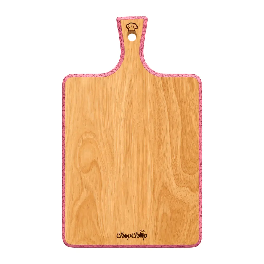 Thớt Chữ Nhật Tay Cầm Sắc Màu, Rubber Wood Cutting Board with Colored Handle (39 x 22 x 1.7cm) - GO DUC THANH