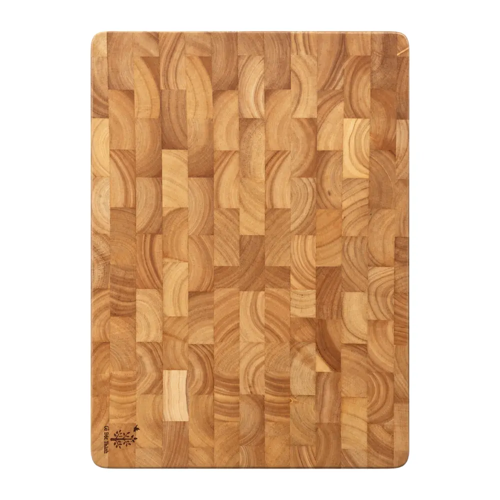 Thớt Sớ Lật Chữ Nhật Lớn, Large Rectangular End-Grain Cutting Board (40 x 28 x 2.7cm) - GO DUC THANH