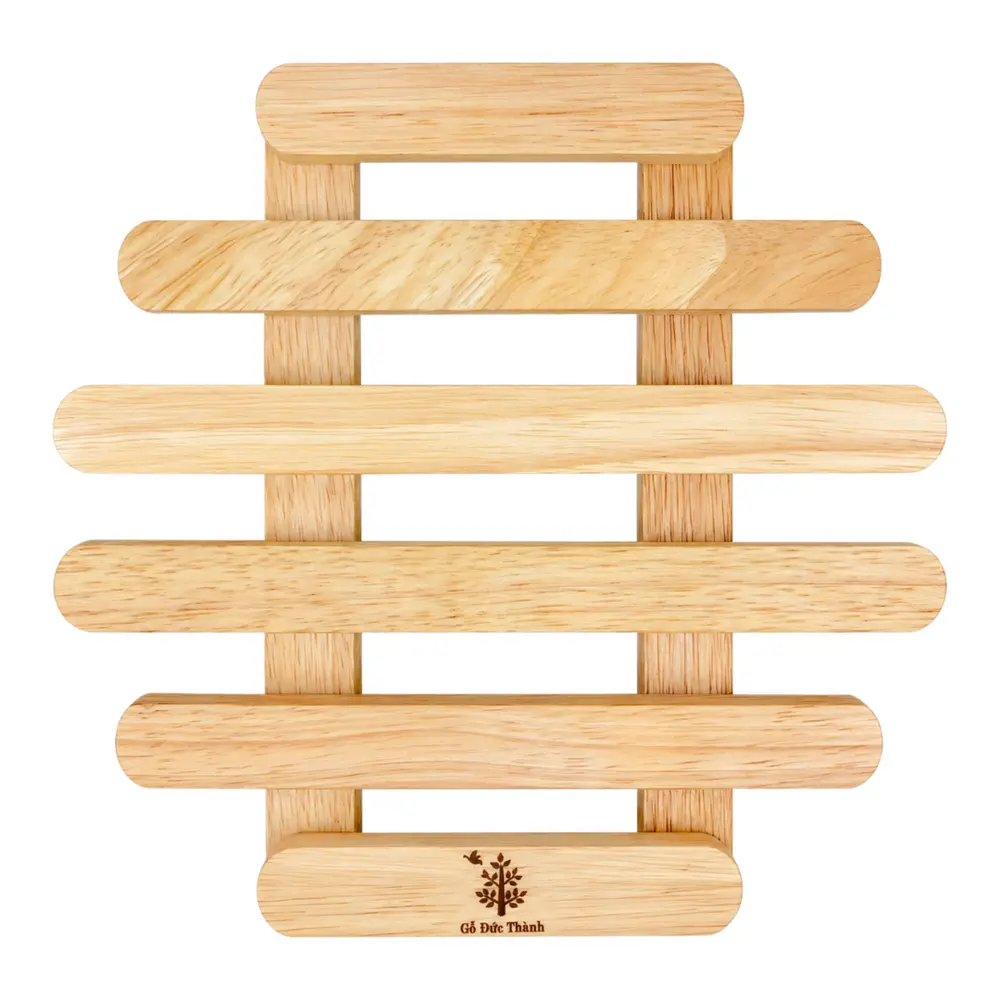 Đế Gỗ Đa Năng, Multipurpose Wooden Trivet (17.4 x 17.4 x 1.8cm) - GO DUC THANH