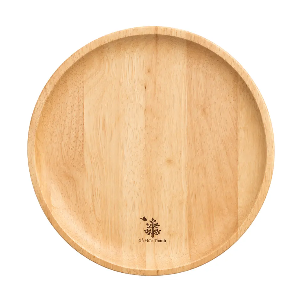 Đĩa Gỗ Tròn, Round Wooden Plate (24 x 1.7cm) - GO DUC THANH