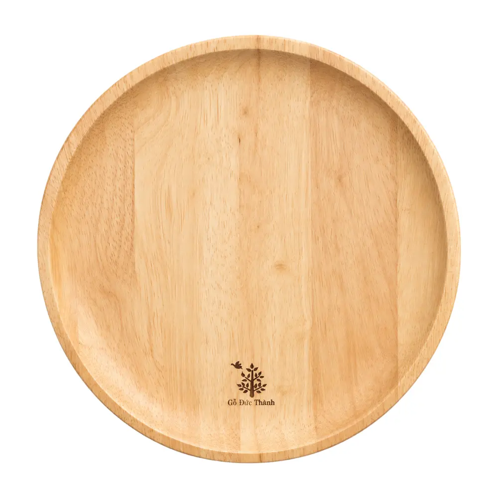 Đĩa Gỗ Tròn, Round Wooden Plate (26.5 x 1.7cm) - GO DUC THANH
