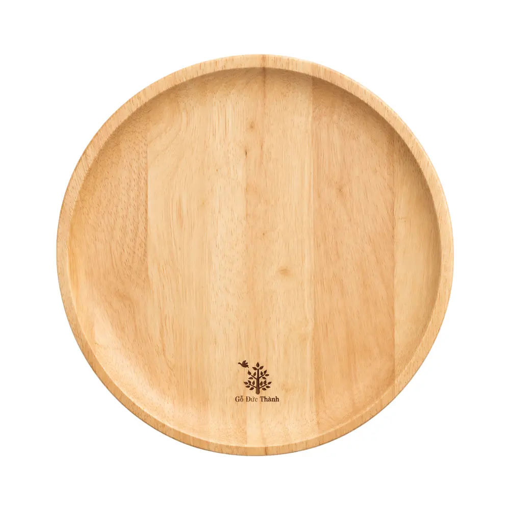 Đĩa Gỗ Tròn, Round Wooden Plate (21.5 x 1.7cm) - GO DUC THANH