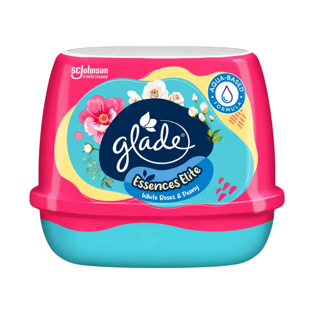 Sáp Thơm Hương Hoa Hồng Trắng & Mẫu Đơn, Scented Gel Air Freshener, Essences Elite White Roses & Peony (180g) - GLADE