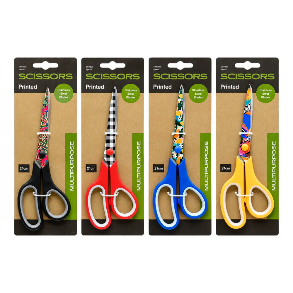 Kéo In Họa Tiết, Multi-Purpose Printed Scissors (21cm) - UNCLE BILLS