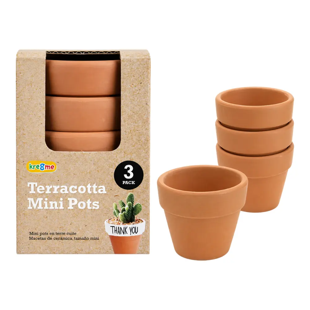 Chậu Đất Nung Trồng Cây, Kre8me, Terracotta Mini Pots, 3 Cái - UNCLE BILLS