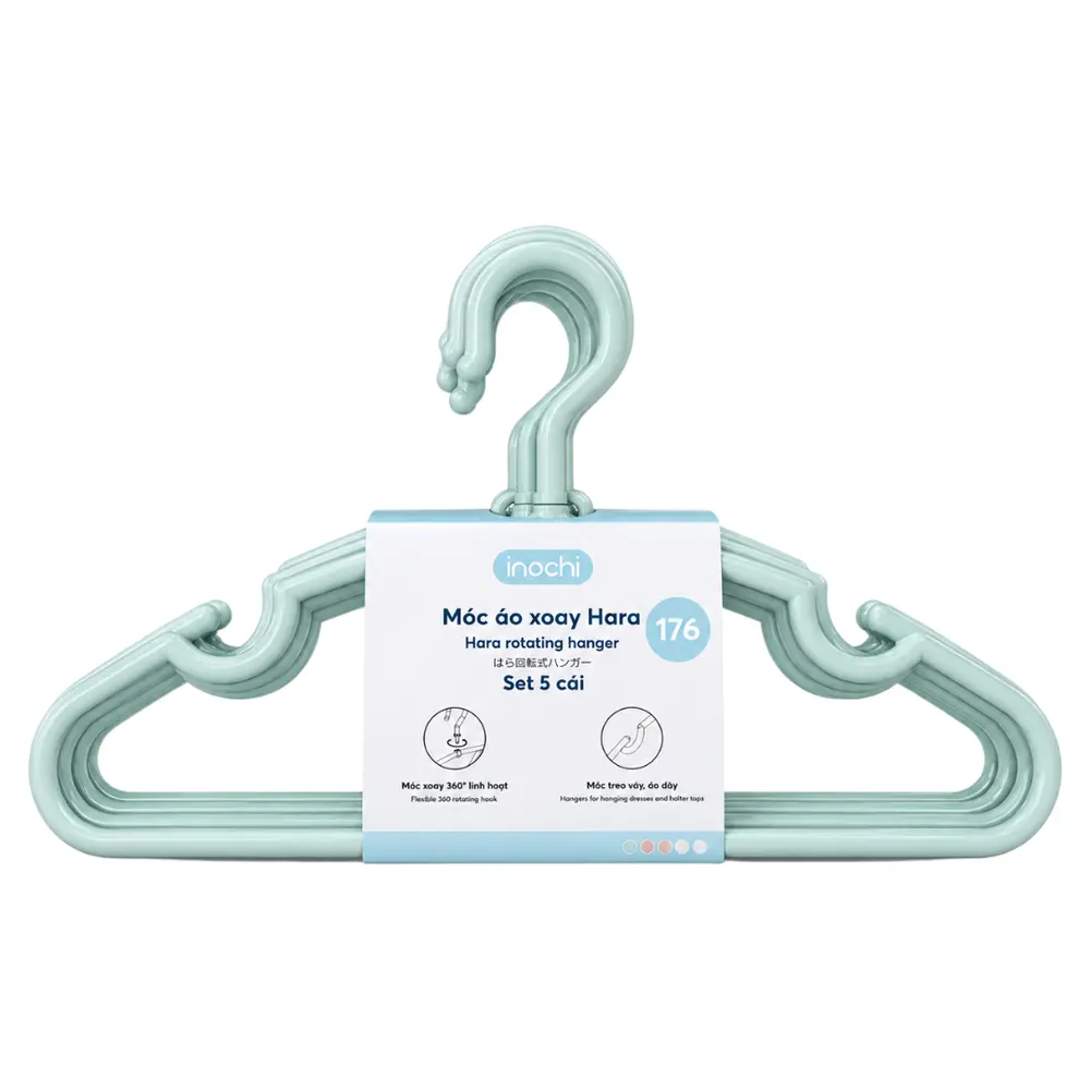 Móc Áo Xoay, Hara Rotating Hanger, 5 Cái (420 x 9 x 210mm) - INOCHI