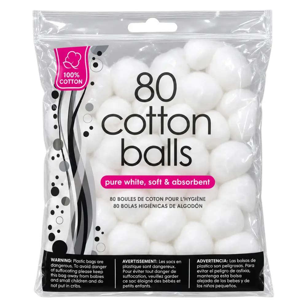 Bông Gòn Dạng Viên, Cotton Balls, 80 Viên - UNCLE BILLS