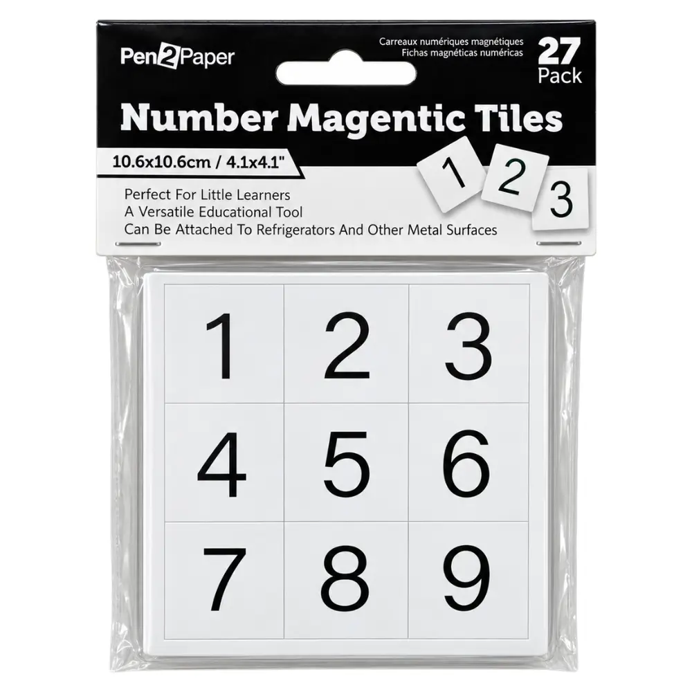 Bộ Số Nam Châm, Pen2Paper, Number Magnetic Tiles, 27 Ô (10.6 x 10.6cm) - UNCLE BILLS