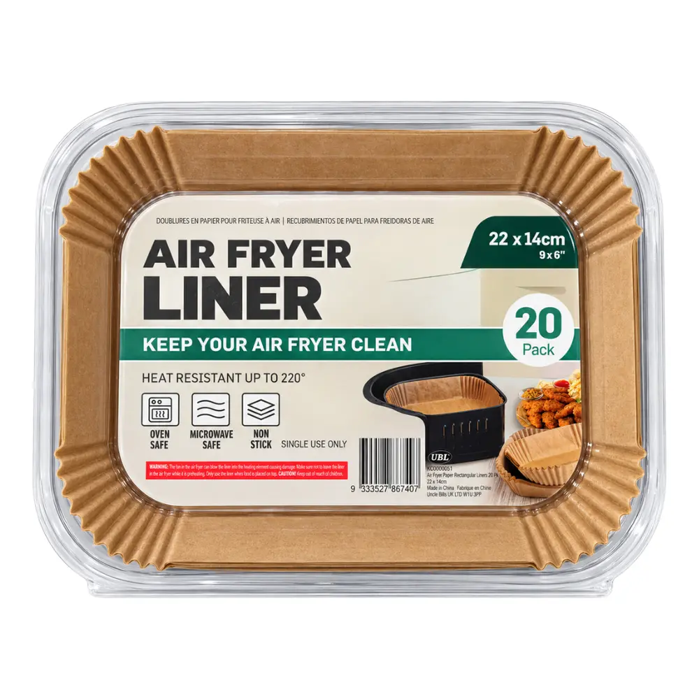 Giấy Lót Nồi Chiên Không Dầu Hình Chữ Nhật, Air Fryer Paper Liners,  Rectangular, 20 Tờ (22 x 14cm) - UNCLE BILLS